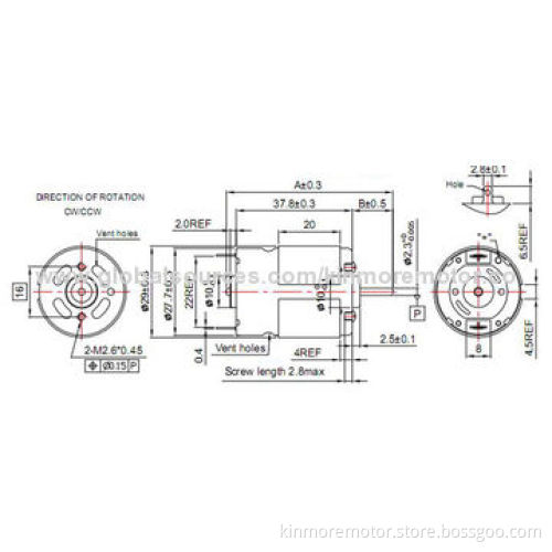 Vehicle DC Motor with Sintered Bronze Bearing for Ride-on Car and Printer